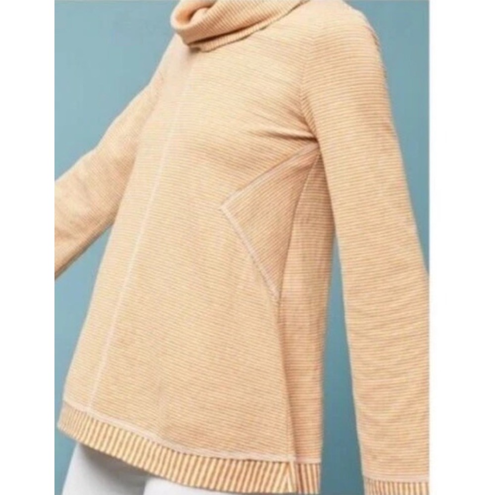 Anthropologie Maeve Tunic Sweater Medium Multicolor Tal Stripe Cowlneck Pullover